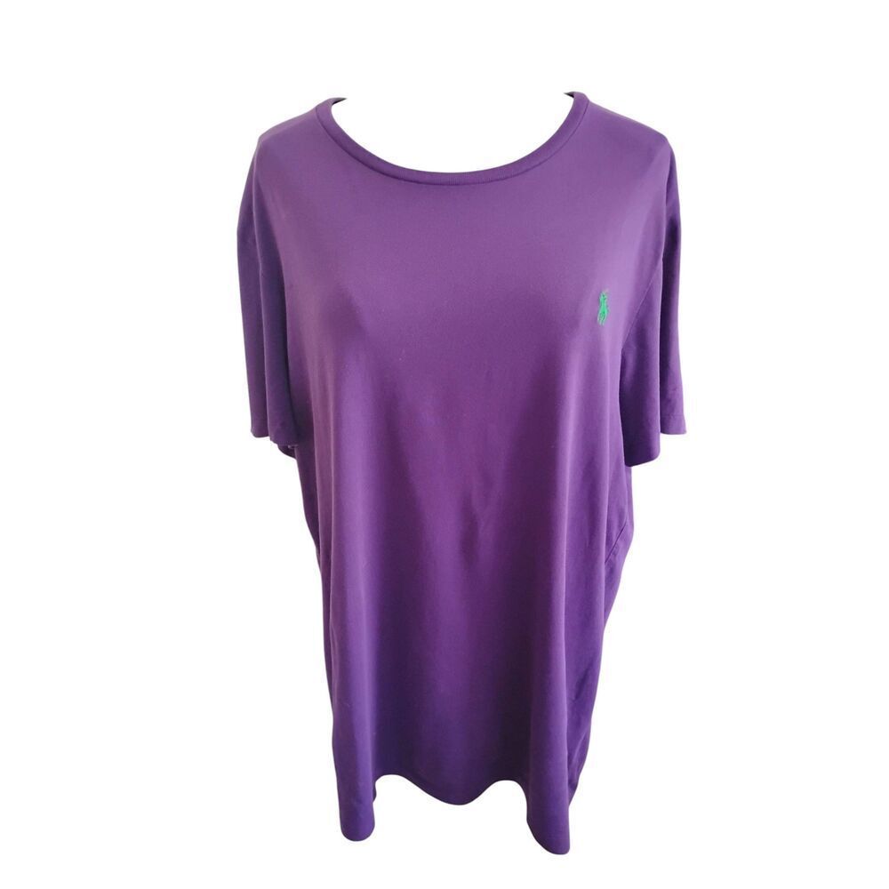 Ralph Lauren‎ Polo Purple Green Horse Logo Tee Size Large